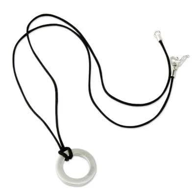Sterling Silver Peru Circle Necklace for Men