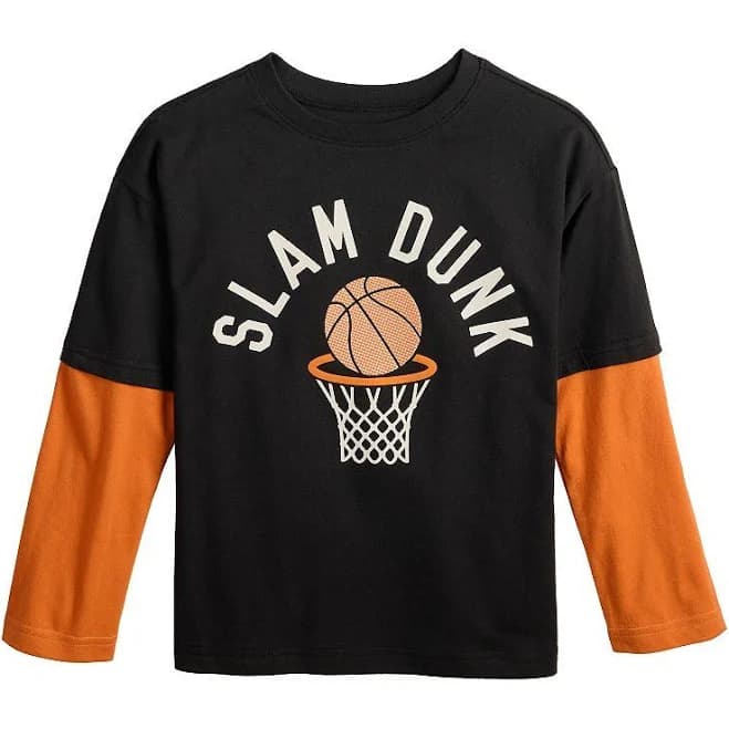 Boys 4-12 Jumping Beans Relaxed Skater Graphic Tee, Boy's, Blk Slam Dunk