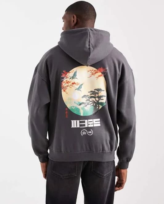 ONLY & SONS Vintage Fit Hoodie with Scene Back Print