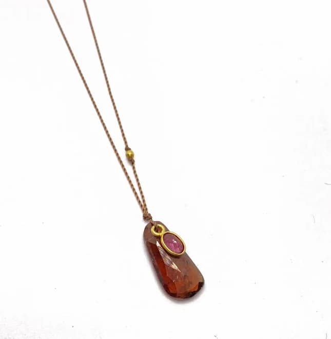 Margaret Solow Double Red Tourmaline Necklace