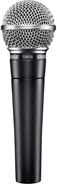 Shure SM58-LC Microphone Dark Gray w/Mic Stand, Clip & Cable