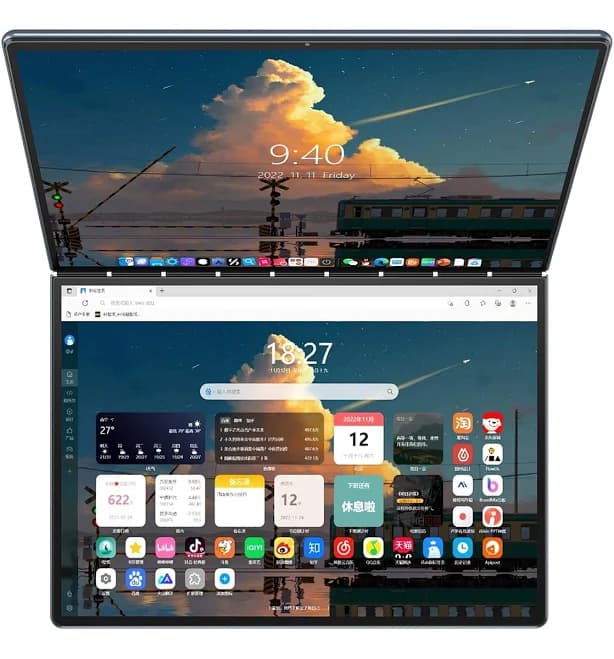 Ruchonin 2-in-1 13.5" Dual Screen Touch Laptop Intel 12th Gen 16GB RAM SSD
