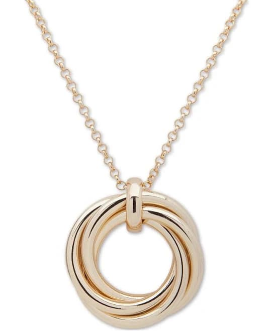 LAUREN Ralph Lauren Women's Knot Circle Pendant Necklace