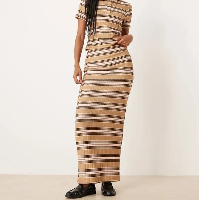 ASOS Brushed Rib Knit Maxi Skirt