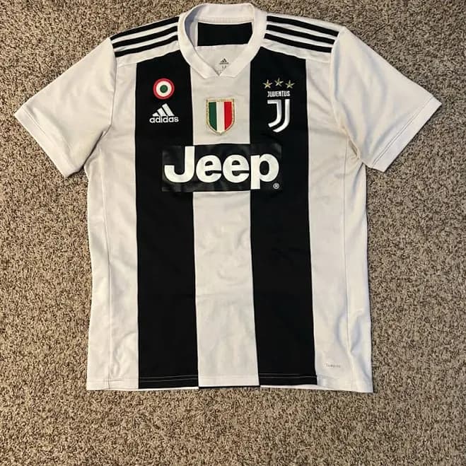 Adidas Juve H JSY, Cristiano Ronaldo Men's Home Match Jersey 2018/2019