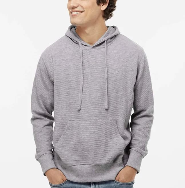 J America Men's 8706 Ripple Fleece Hooded Sweatshirt