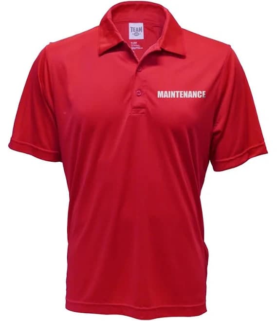 Maintenance Reflective Design, Performance Polo, Moisture Wicking