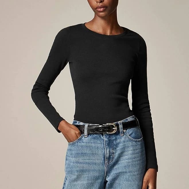 J.Crew Women's Perfect-Fit Long-Sleeve Crewneck T-Shirt