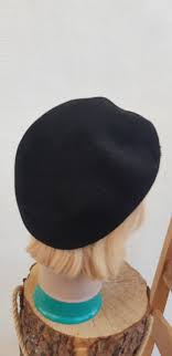 Vintage 40s Hat Beret Black Felt 1940s Vintage Art Deco Hat - Etsy
