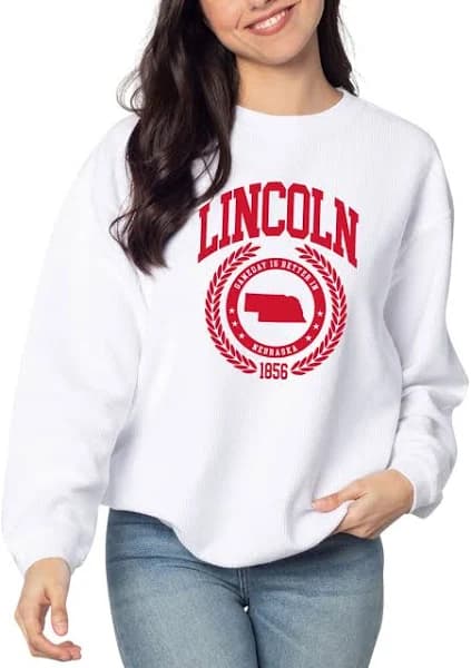 Chicka-D Women's Lincoln College Graphic Crew Pullover Sweatshirt