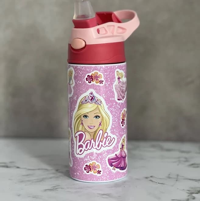 Barbie Stainless Steel Tumbler Sippy Cup 12oz | Multicolor | 12 Months | Spill Proof | Standard Sippy Spout | United States | Disney