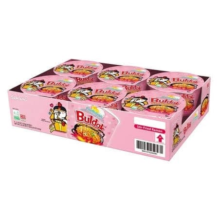 Samyang Carbo Hot Chicken Flavor Ramen Big Cup 105g Bowls 6 Pack