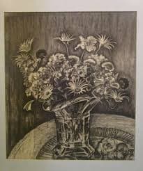 Sold at Auction: Gijsbertus Bernardus Olislagers, G.B. Olislagers (1894) 'Bloemenvaas' houtskooltekening, 45x41cm