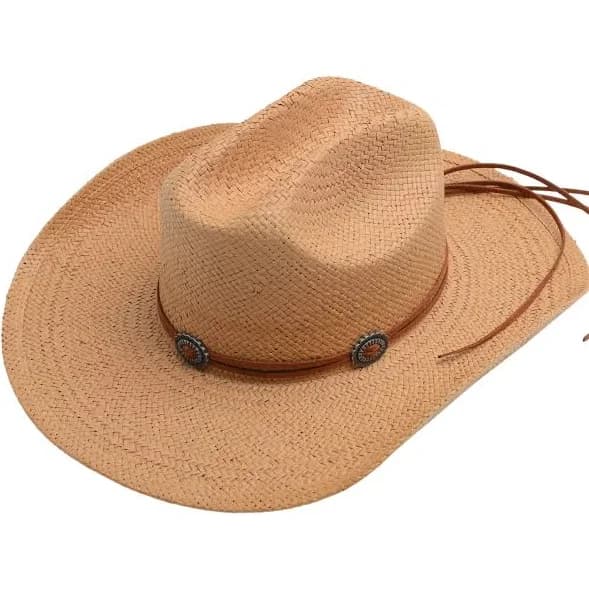 Western Straw Cattleman Hat with Assorted Bands