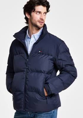 Tommy Hilfiger Men's Mixed-Media Puffer Jacket