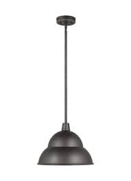 Generation Lighting Barn Light Antique Bronze Traditional Dome Medium Outdoor Hanging Pendant Light 6236701-71 at Lowes.com