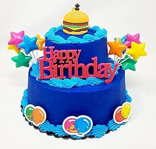 Hamburger Themed Burger 7 Piece Birthday Cake Topper Set