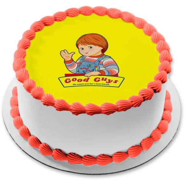 Chucky Good Guys He Wants to Be Friends Edible Cake Topper Image