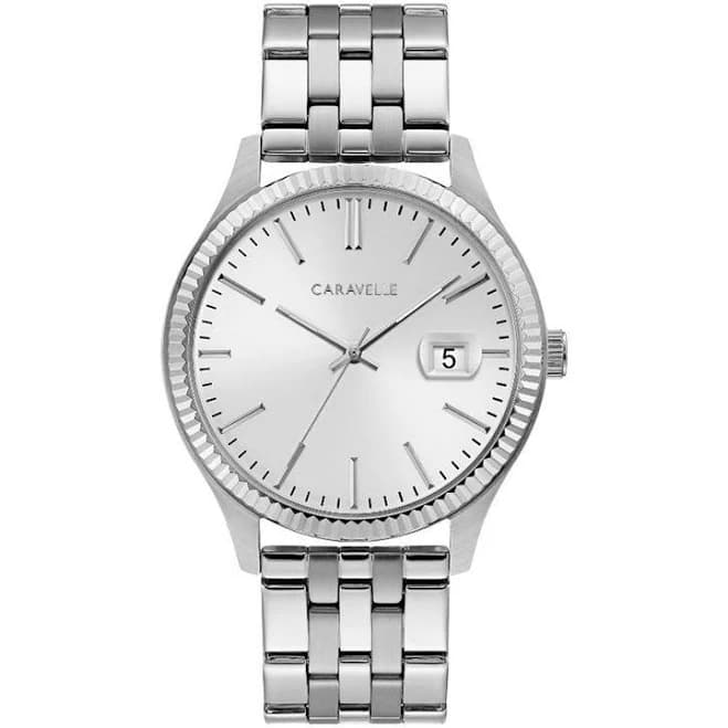 Bulova Men's Caravelle Stainless Steel Coin-Edge Bezel Watch