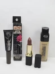 L'Oreal & Maybelline 3 Pc Mixed Makeup Sets - Foundation, Brow & Lipstick