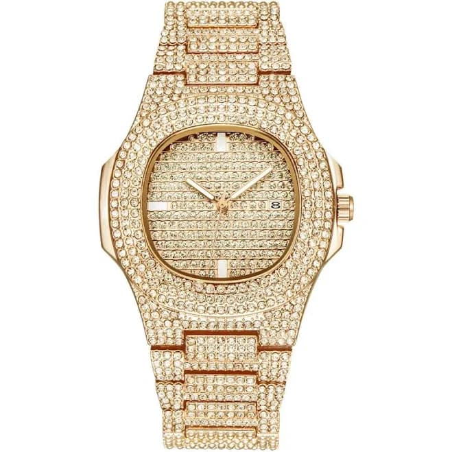 Men's Square Quartz Diamond Watch