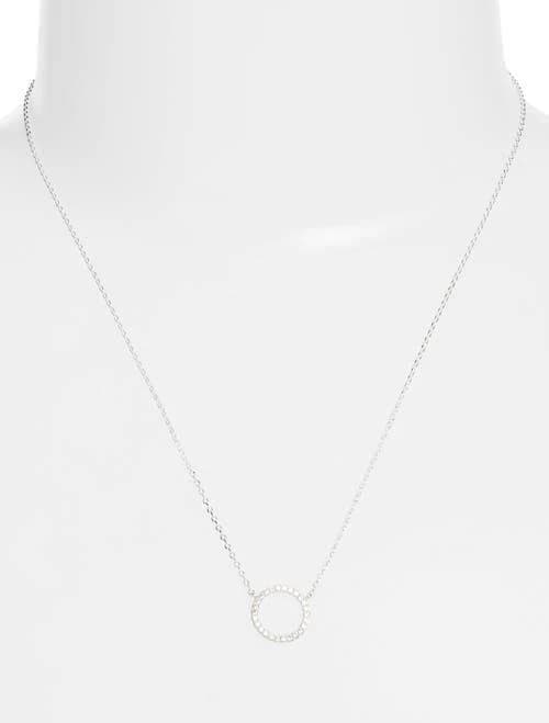 Estella Bartlett Large Pave Set Circle CZ Silver Necklace