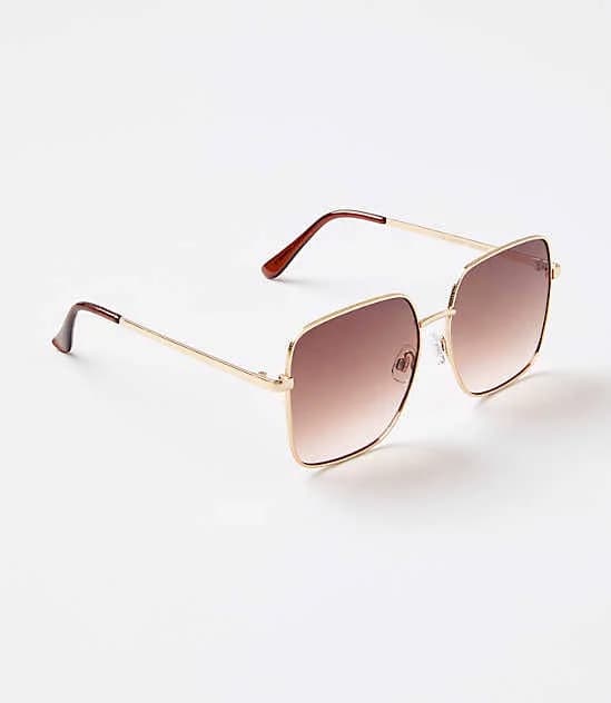 Loft Women's Metal Square Sunglasses