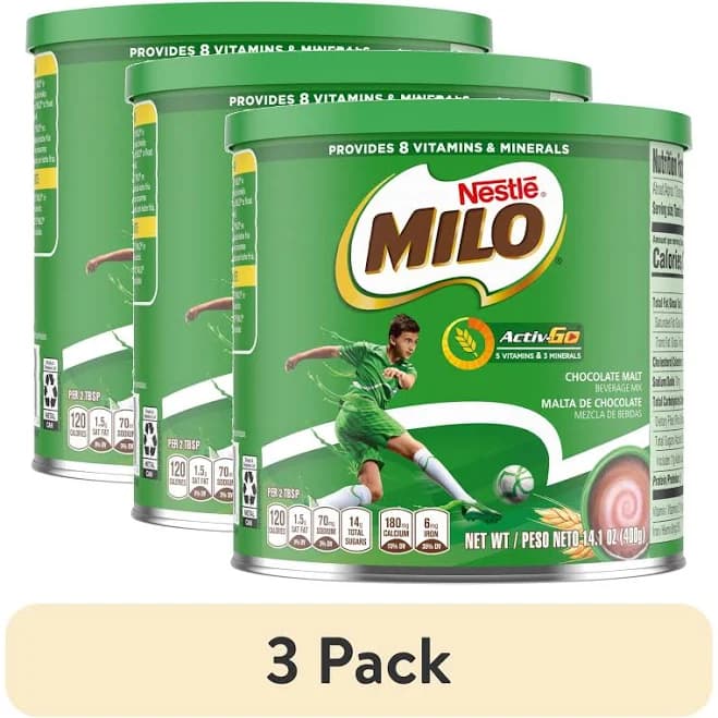 (3 pack) Nestle Milo Active Go Chocolate Malt Powder Drink Mix, 14.1 oz