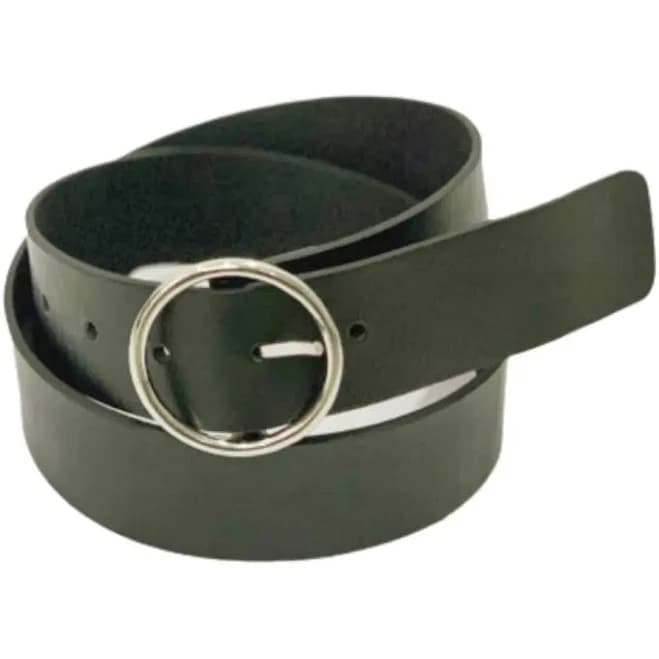 Belt with Round Silver Buckle