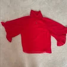 Vince Camuto | Tops | Elegant Red Womens Blouse | Poshmark