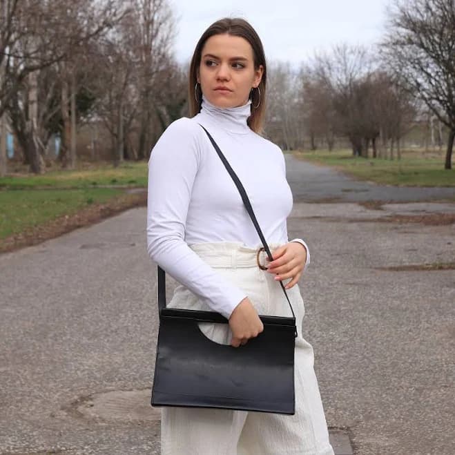 Women's Leather Top Handle Crossbody Bag