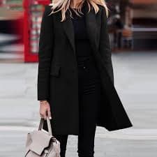 Women Casual Light Weight Thin Jacket Slim Coat Long Sleeve Blazer Cardigans Wrap Coats for Women with Buttons, Black at Amazon Women's Clothing store
