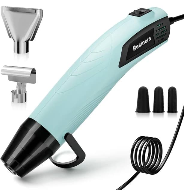 Resiners Mini Heat Gun for Crafts 3 Nozzles Mini Dual Temp Hot Air Gun Tool for Epoxy Resin