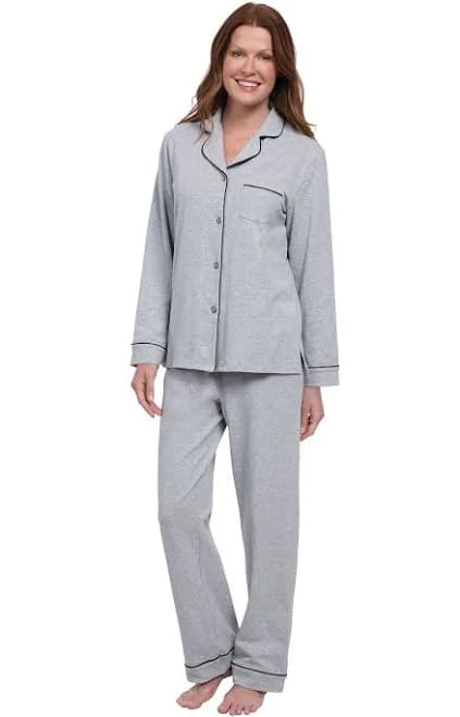 Pajamagram Solid Jersey Button-Front Pajamas