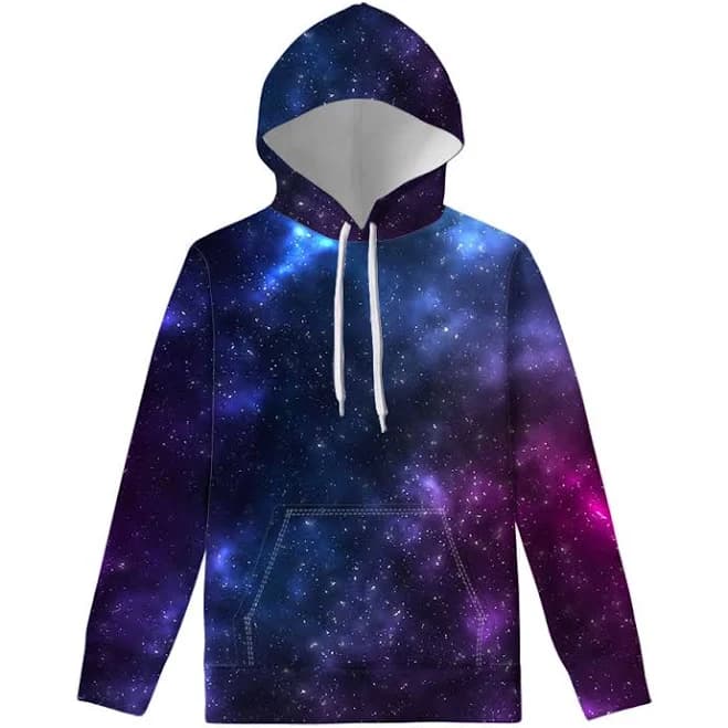 Cosmic Galaxy Space Print Pullover Hoodie
