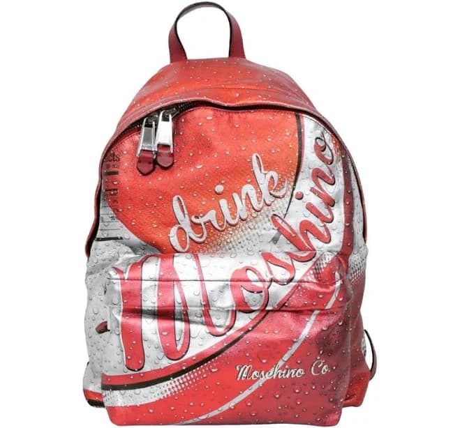 Moschino Red Leather Coca Cola Backpack