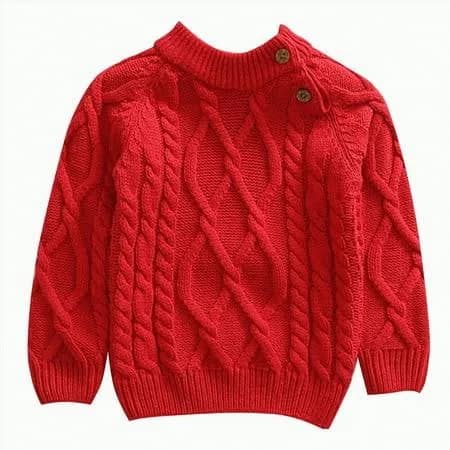 Unga Toddler Baby Boy Girl Cable Knit Sweater Long Sleeve Solid Color Pullover Kids Baby Crew Neck Top Fall Winter Clothes