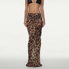 RUIWANBBY Women Summer Maxi Skirts Sheer Mesh See Through Midi Skirt High Waist Swimsuit Cover Up Y2k Beach Flowy Long Skirt (B-Dark Brown, S) at Amazon Women's Clothing store