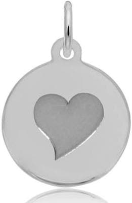 Sterling Silver Heart Disc Charm