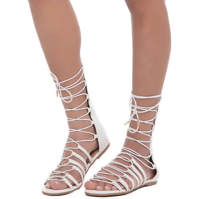 Posh Women's New Way Lace-Up Flat Sandals