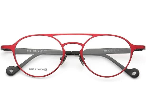 Retro Titanium Eyeglasses Frames Classic Oval Glasses Double Bridge
