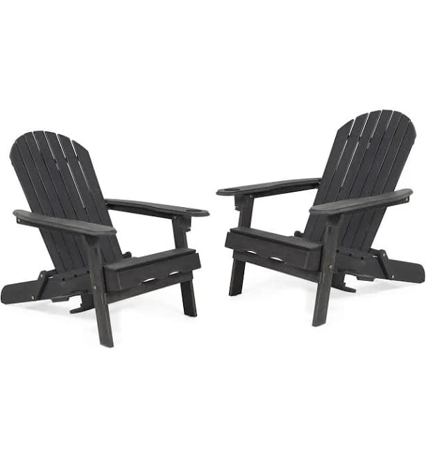 Noble House Bellwood Outdoor Folding Adirondack Chair
