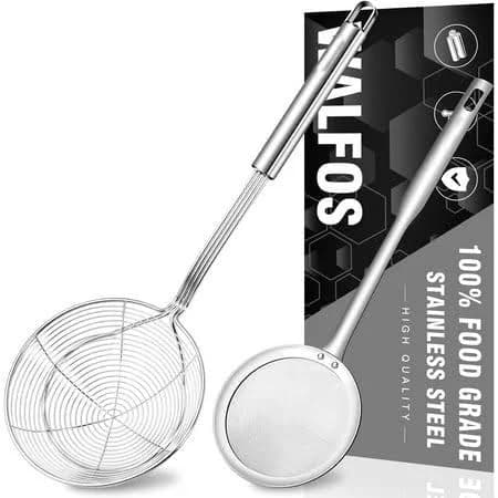 Stainless Steel Spider Strainer Set of 2