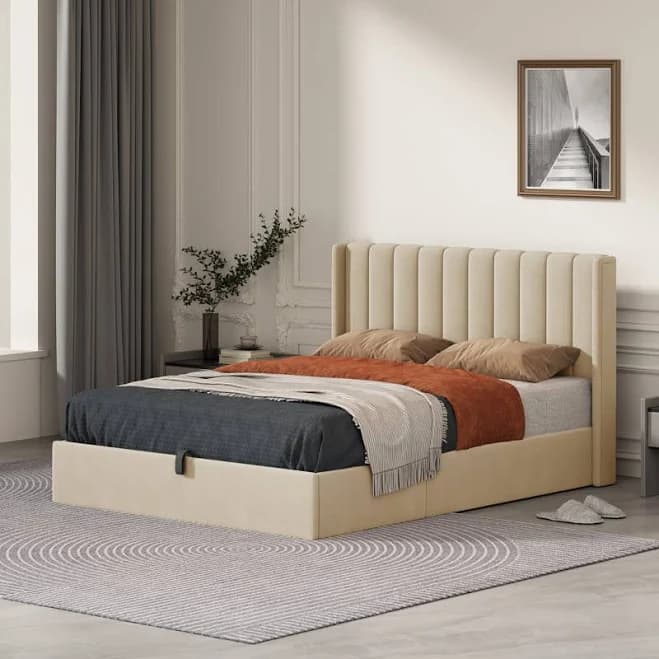 Daizia Lift Up Storage Platform Bed with Wingback Headboard Latitude Run