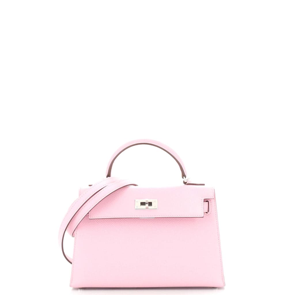Hermes Kelly Mini II Bag Pink Epsom with Palladium Hardware 20 Pink 1776221