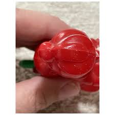 Rosbro Santa Claus On Bike Red Plastic Candy Container. For Sale at Ruby Lane