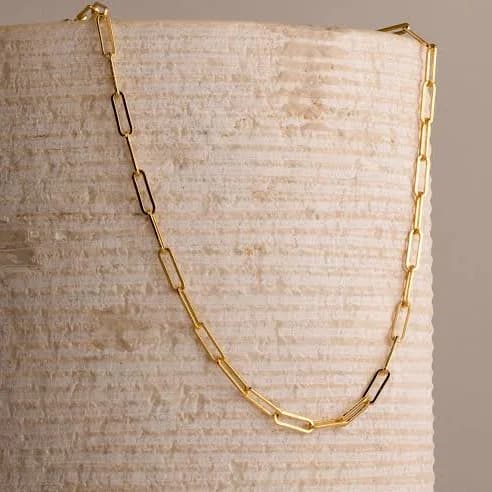Caitlyn Minimalist Bold Paperclip Chain Layering Necklace