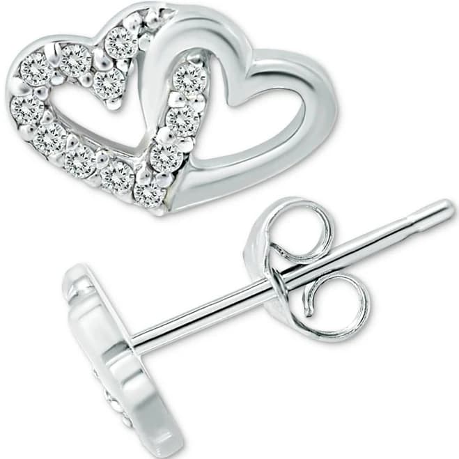 Giani Bernini Cubic Zirconia Double Heart Stud Earrings
