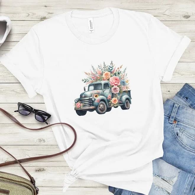 Funny Floral Truck Tee