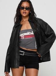 Napoleon Faux Leather Jacket Black | Princess Polly